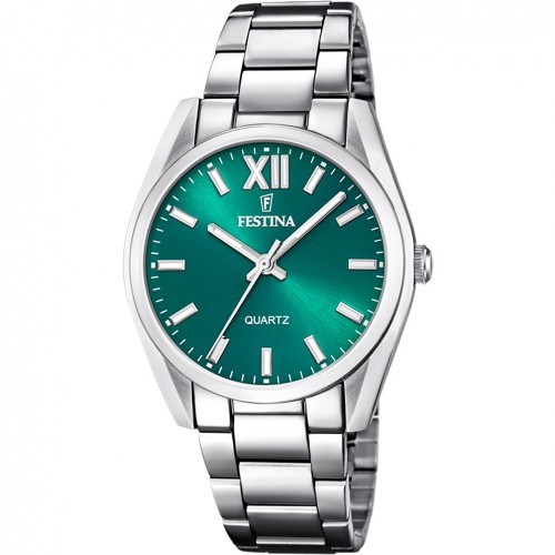 Festina women's watch green dial F20622/C stainless steel bracelet