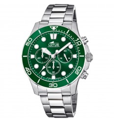 Reloj Lotus Excellent hombre acero esfera y bisel verde 44.50mm 18756/2