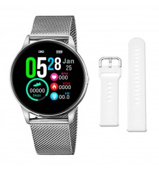 Lotus SmarTime corretja malla milanesa plata i silicona blanca 50000/A