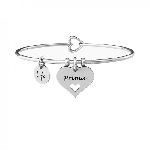 Bracelet with heart cousin pendant Kidult family in steel ES731615