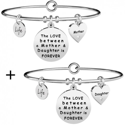 Pulsera madre e hija para siempre Kidult family en acero ES231578