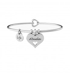 Pulsera colgante corazón abuela de Kidult family en acero ES731610