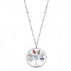 Lotus Style women necklace LS2192-1/1 tree in steel and colored zircons