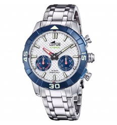 Reloj Lotus Hybrid conectado acero esfera plata bisel azul 45mm 18810/1