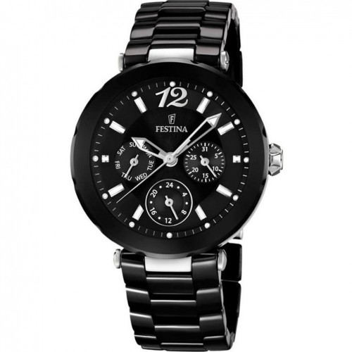 Festina Ceramic woman watch F16641/1 black color with calendar