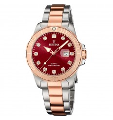 Rellotge Festina dona F20505/2 esfera bordeus acer i color or rosa