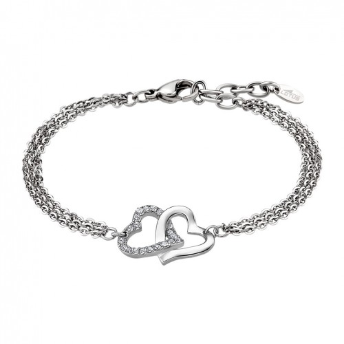Lotus Style bracelet in steel LS1912-2/1 intertwined hearts