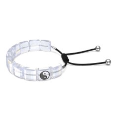 Pulsera Swarovski Letra Yin yang blanco baño de rodio 5614979