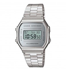 Casio Vintage Watch with Stainless Steel Bracelet and Alarm A168WEM-7EF