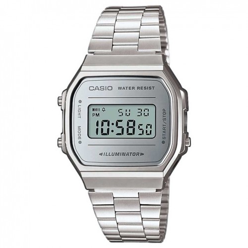 Casio Vintage Watch with Stainless Steel Bracelet and Alarm A168WEM-7EF