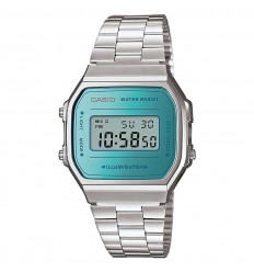 Casio Vintage amb braçalet en acer inoxidable i alarma rellotge digital A168WEM-2EF