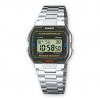 Casio Vintage watch with stainless steel bracelet silver case A163WA-1QES