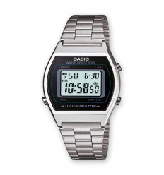 Casio Vintage watch with led light and silver case B640WD-1AVEF