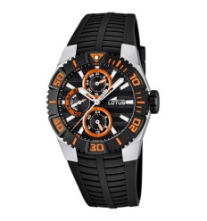 Lotus Marc Marquez multifunction black and orange dial watch 15779/7