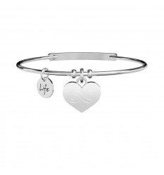 Infinity symbol heart pendant Kidult love bracelet in steel ES231650