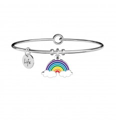 Kidult symbols rainbow pendant hope bracelet in steel ES731624