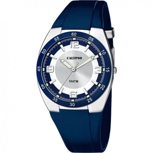 Calypso Streetstyle men watch K5753/2 grey dial blue rubber strap