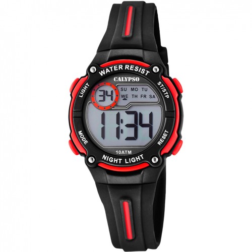 Reloj Calypso Digital Crush K6068/6 niño color rojo y negro