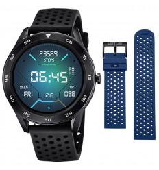 Lotus Smartime watch with black and blue silicone straps 50013/D