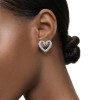 Swarovski Una stud earrings heart-shaped white rhodium plated 5625535
