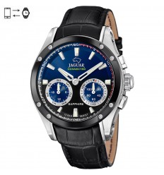 Jaguar connected watch blue dial and black leather strap special edition J958/1