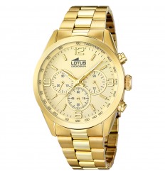 Reloj cronógrafo Lotus Minimalist color oro 18153/2 con cristal mineral