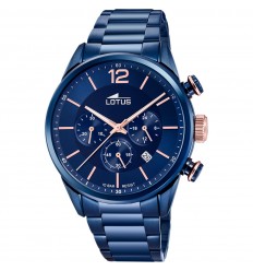 Lotus chronograph watch with bracelet and blue dial 18680/2
