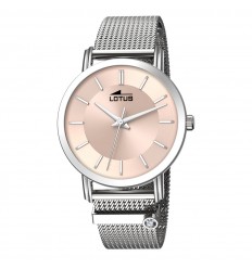Reloj Lotus Trendy mujer esfera rosada y brazalete malla milanesa 18737/2