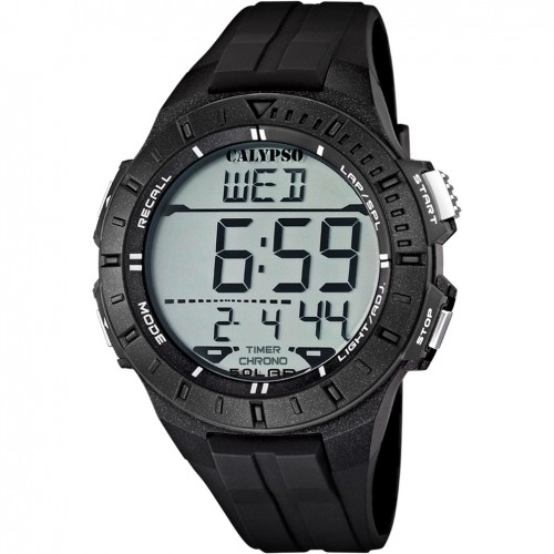 Calypso men's digital watch with black strap and case K5607/6