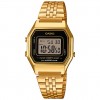 Casio Vintage braçalet en acer inoxidable daurat i esfera en negre LA680WEGA-1ER