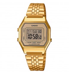 Casio Vintage braçalet acer inoxidable daurat caixa en resina LA680WEGA-9ER