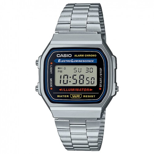 Casio Vintage braçalet acer inoxidable caixa color plata rellotge A168WA-1YES