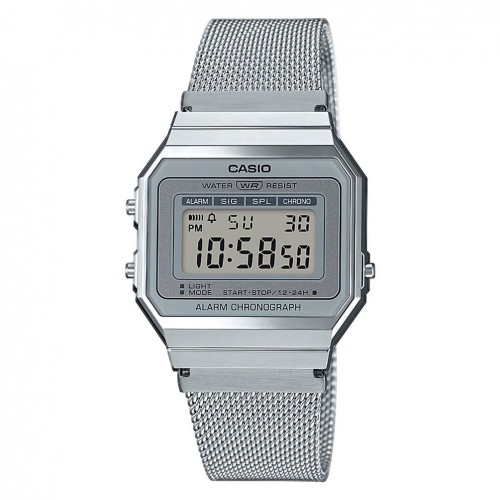 Reloj digital Casio Vintage caja de resina cadena milanesa A700WEM-7AEF