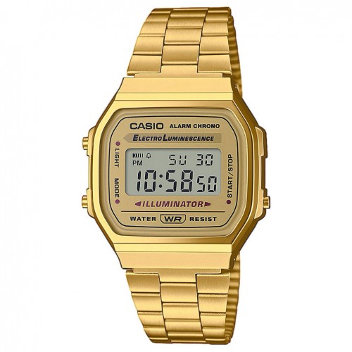 Casio Vintage watch bracelet and case in gold color A168WG-9EF