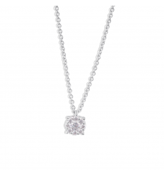 Penjoll forma circular en or blanc de 18 quirats 9 diamants talla brillant