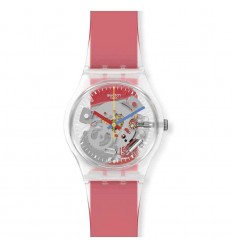 Rellotge Swatch Gent CLEARLY RED STRIPED corretja silicona roja GE292