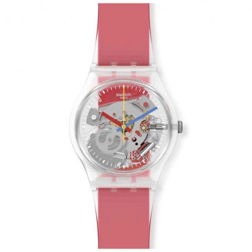 Rellotge Swatch Gent CLEARLY RED STRIPED corretja silicona roja GE292