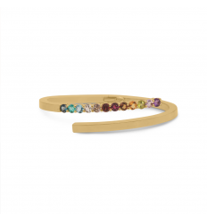 18-carat rose gold bangle bracelet with 12 multicolor stones