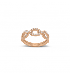 18 carat rose gold ring with 60 GVS brilliant-cut diamonds