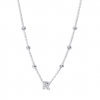 18 carat white gold necklace with circular diamond pendant