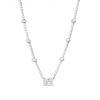 Letter M pendant with 15 diamonds in 18-carat white gold
