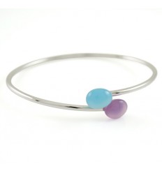 Slave white gold Calcedonia blue and purple MET/S720/CAP: 01