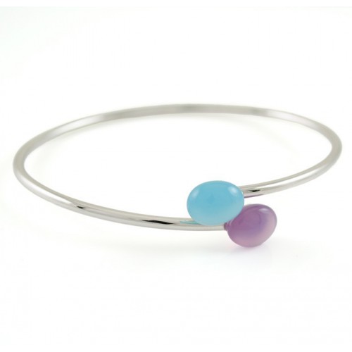 Slave white gold Calcedonia blue and purple MET/S720/CAP: 01