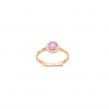 18-carat rose gold ring with a circular amethyst and 15 diamonds
