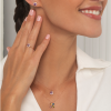 Penjoll circular ametista i 15 diamants en or rosa de 18 quirats