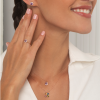 Pendant with 4 multicolored semi-precious stones in 18-carat rose gold