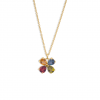 Pendant with 4 multicolored semi-precious stones in 18-carat rose gold