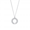 Circular pendant in 18-carat white gold with a brilliant cut diamond