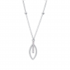 Drop-shaped pendant in 18-carat white gold with 8 diamonds