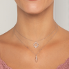 Drop-shaped pendant in 18-carat white gold with 8 diamonds